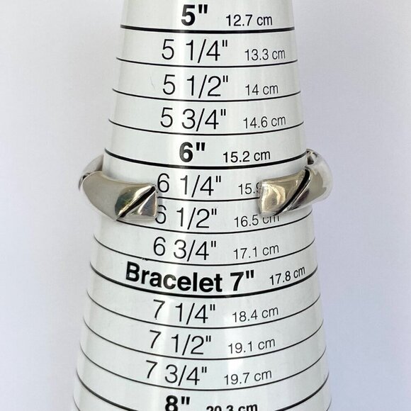 Sterling Silver 925 Heavy Chunky Oval Twisted Cuff Bracelet Sz 6.5" 33g - Picture 9 of 16